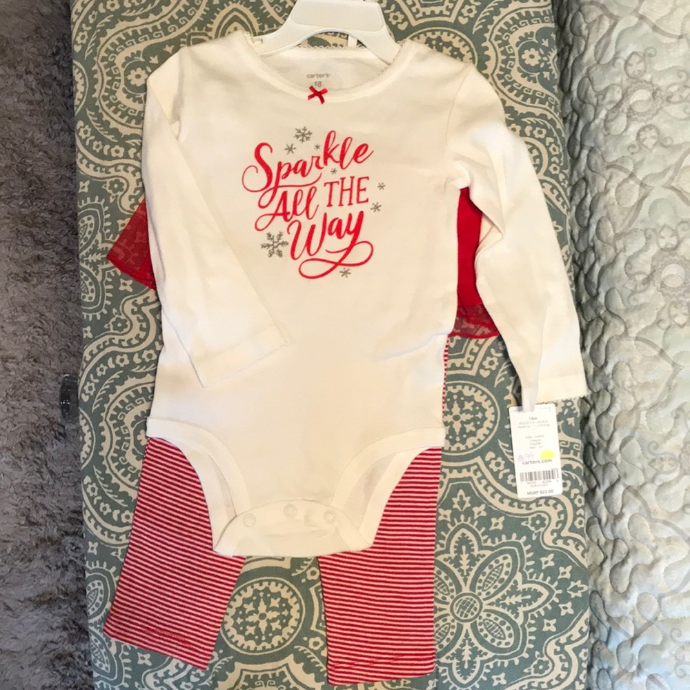 NWT Carters 18m Sparkle all the way outfit